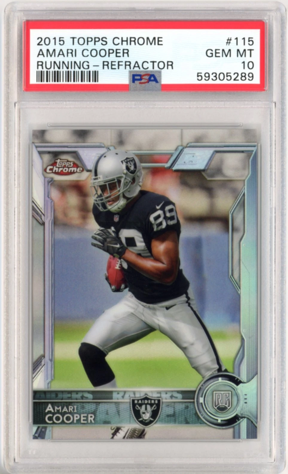 2015 Topps Chrome 115 Amari Cooper Running Refractor PSA 10
