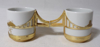 Ahmet Seuki Ural Galata Bridge Demitasse Tea Coffee Cup Set