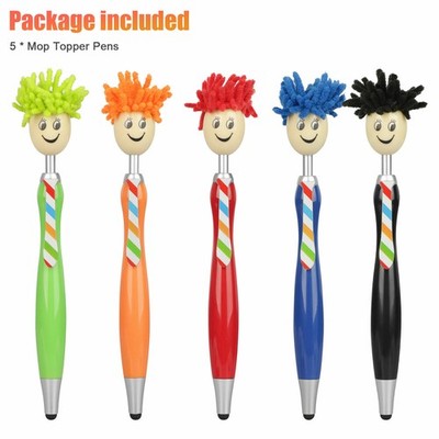 5Pcs 3in1 Screen Cleaner Stylus Pens Duster Ballpoint Pen for School Home Office