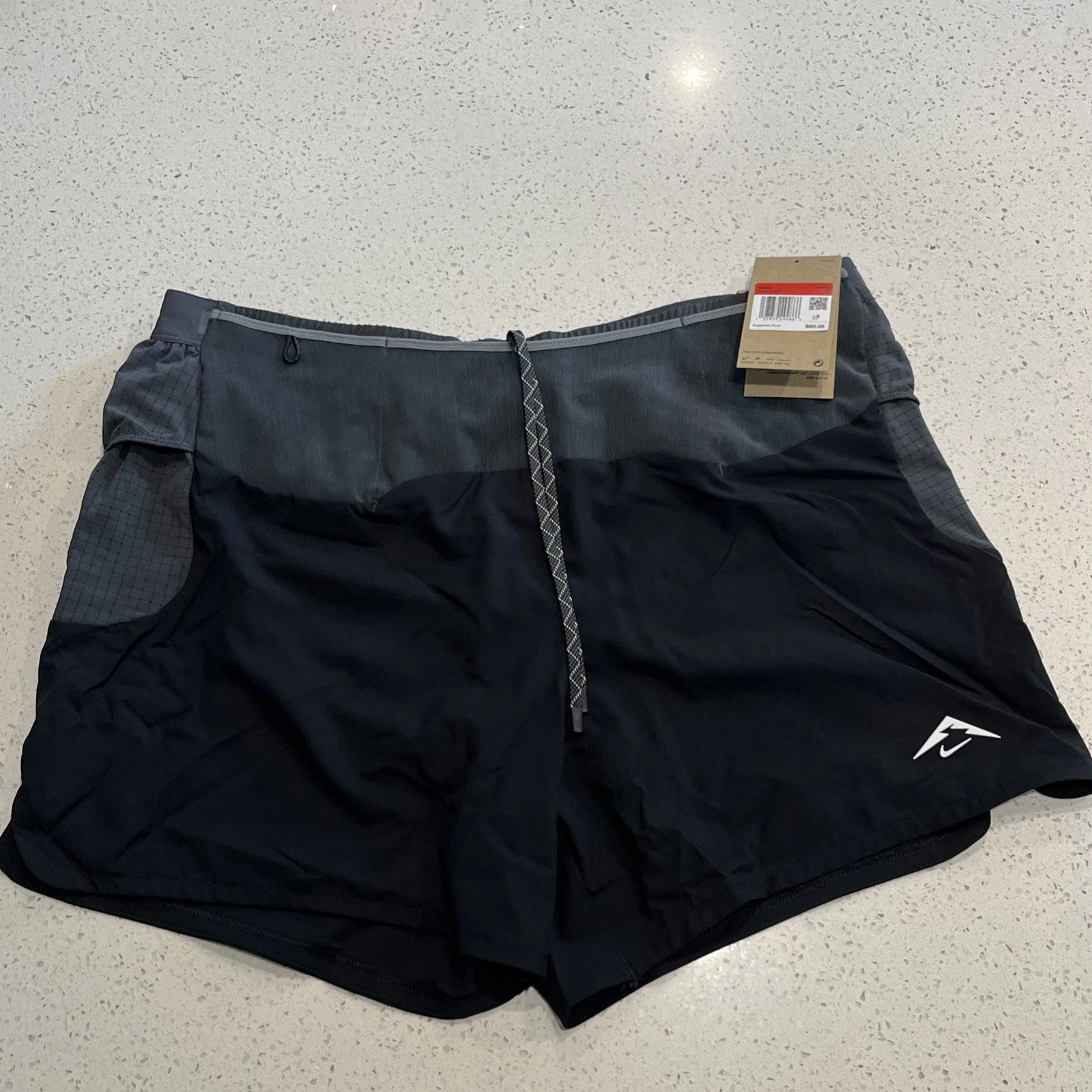 Nike Drifit Advanced Trail Men's Shorts Black Gray Size L HJ3572-010 NWT Hiking
