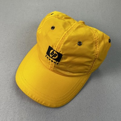 Vintage HP Hewlett-Packard Hat Cap Strapback Yellow Nylon Invent Technology y2k