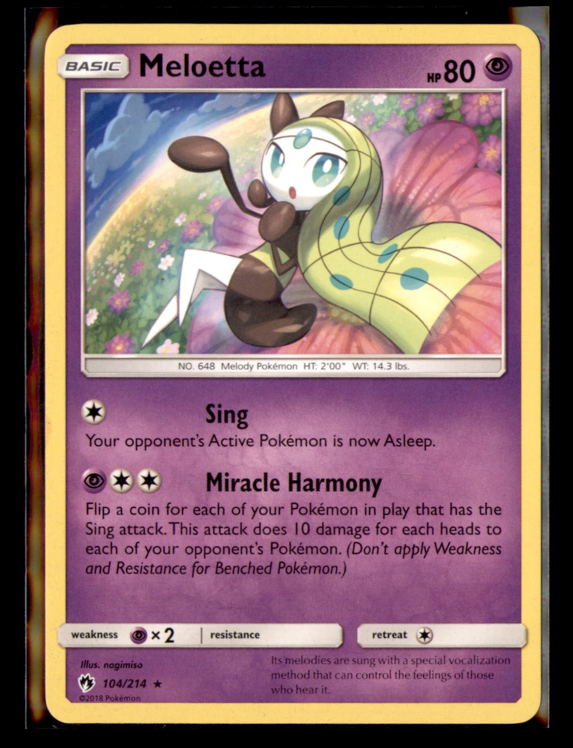 Meloetta SM - Lost Thunder 104/214 Rare NM