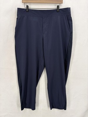 Athleta Brooklyn Ankle Pants Womens 18 Blue Tapered Stretch Pockets Travel Gym