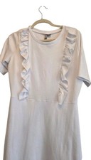 ASOS Designs spring summer dress white with ruffled women’s 10