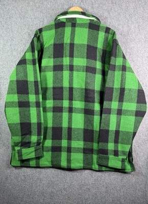 C.C. Filson Mackinaw Wool Jac Shirt Jacket Lined Acid Green