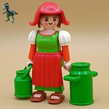 Figurine femme Playmobil laitière-agricultrice-ferme ranch-victorienne-western