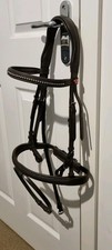 Kieffer Ergonomic Ultrasoft Padded Snaffle Cavesson Bridle & Reins Cob Brown