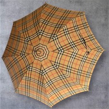 BURBERRY Burberry Long Umbrella Nova Check Knight Wooden Cotton Vintage c36923