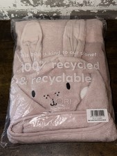 NWT MORI Cotton Bunny Hooded Bath Towel - One Size - Blush Pink