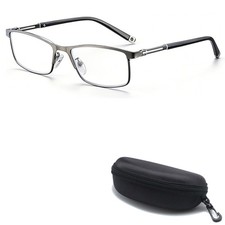 Anti Blue Light Reading Glasses Metal Full Rim Eyewear Business Magnifier Reader