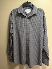Mizzen Main Leeward XL Trim Fit Performance Stretch Button Up Shirt Plaid