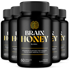 5 Pack Brain Honey Capsules Memory BrainHoney Supplement Pills Clarity 300ct