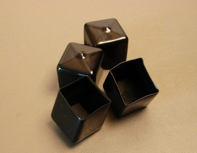 4 Pack Square Black Vinyl Caps 1'' x 1''- 1'' Tall SVC-1-1