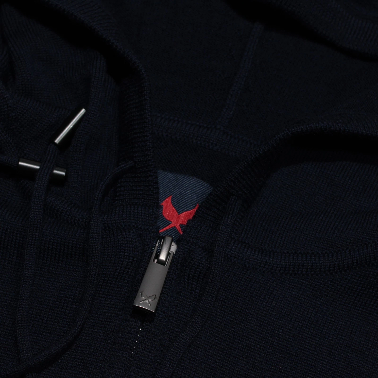Cardinal of Canada NWT Hiro Full Zip Hooded Sweater Size S Navy Blue 100% Wool