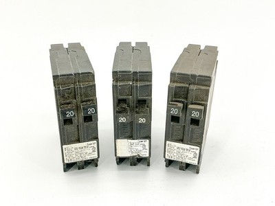 Lot of 3 Siemens Q2020 Tandem Circuit Breaker 20A 240V 1P 60Hz