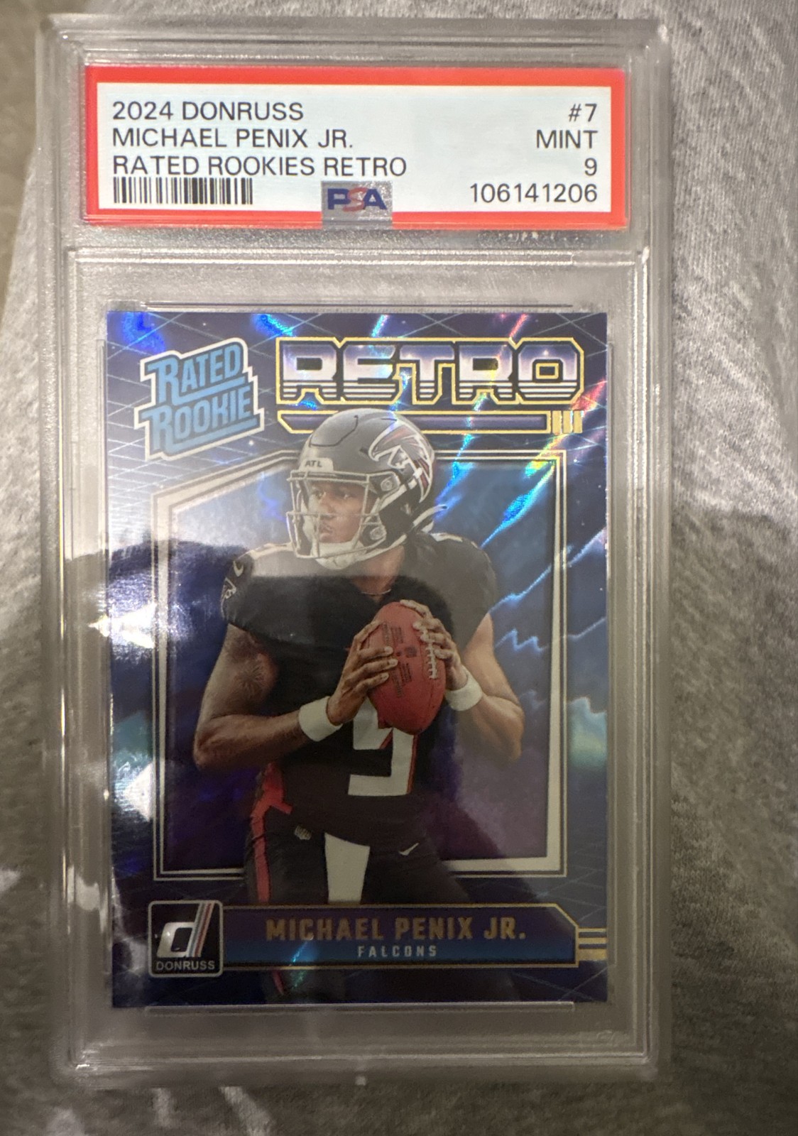 2024 Panini Donruss - Rated Rookie Retro Michael Penix Jr. #7 (RC) PSA 9