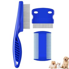 Flea Comb with Rubber Handle, Flea and Tick Comb for Dogs  Cats, Fine Tooth Dog
