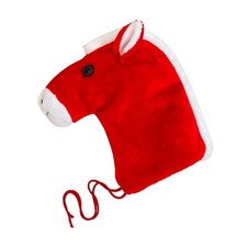 Red Horse Headgear Plush Headcover For Adult Kids Festival Gathering Roleplay
