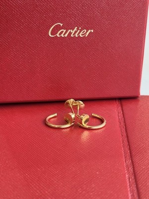 Hoop Cream Cartier Juste un Clou Hoop Earrings 18K Yellow Gold Small Model | eBay