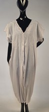 RARE EDWARDIAN WHITE ROMPER ALL IN ONE W FLORAL EMBROIDERY