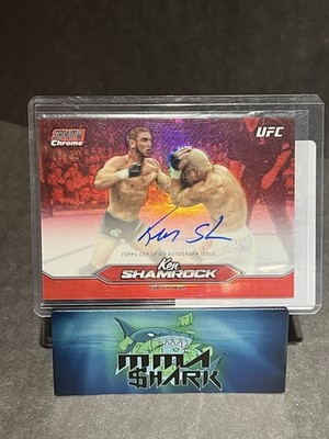 2025 Topps Stadium Club Chrome Auto Ken Shamrock #CAS-KSK Red 43/50