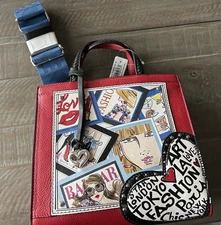Brighton Fashionista Cover Girl Mini Zip Top Tote Bag NWT ~ Chic Artwork 🖤