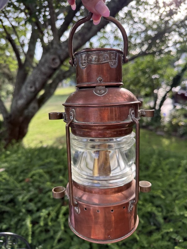Copper Anchor Ship Lantern Nautical Oil Lamp Maritime Wedge Burner