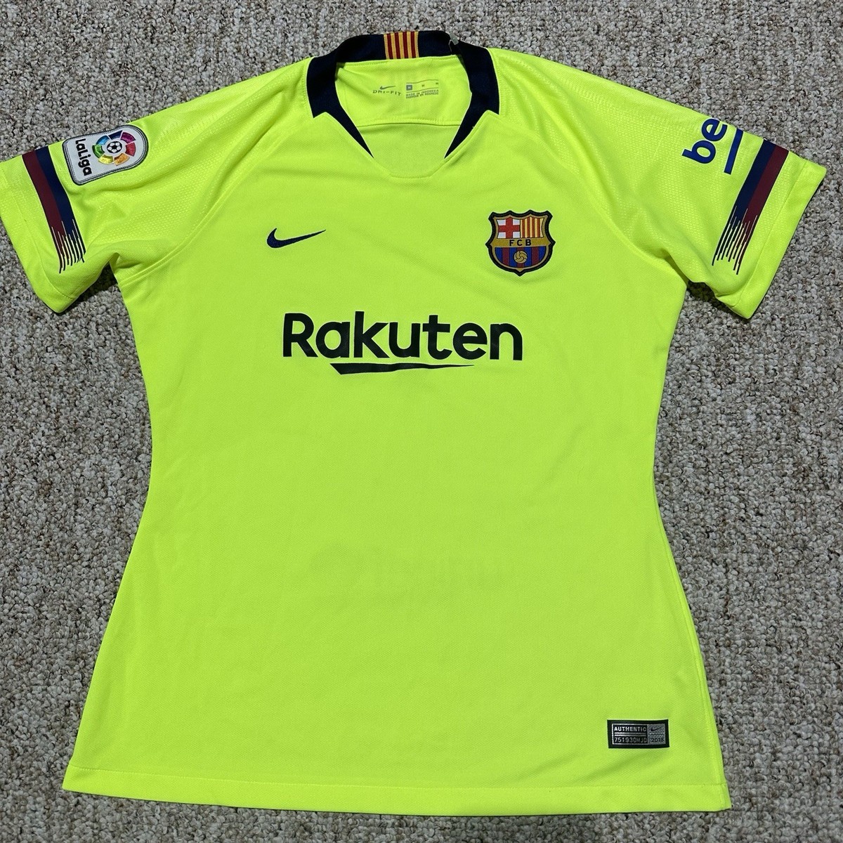 Nike FC Barcelona 2018–19 Away Jersey Women's M Green La Liga