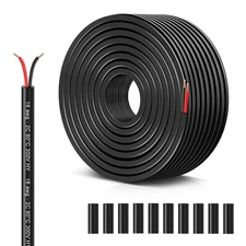 18 Gauge 2 Conductor Stranded PVC Electrical Wire 100FT 12V Low Voltage - 100FT