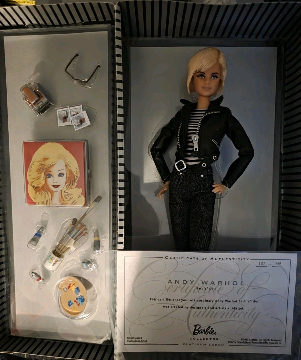 Poupée Barbie Andy Warhol 2015 - Platinum Label - Mattel - NRFB Limited Edition 999