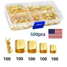 500Pcs U Shape Copper Ring Terminals Non-Insulated Spade Butt Wire Connectors