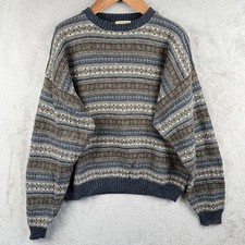 St. John  s Bay Striped Grandpa Sweater Mens XXL Cosby USA Made VTG 90s Hip Hop