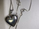 Sterling Silver Heart Pendant On 30” Box Chain. Over 7 Grams Very Beautiful. — photo 1