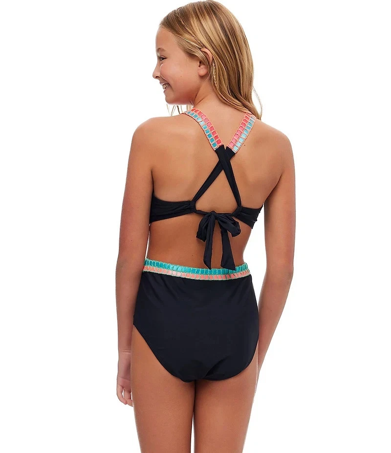 Beach Lingo Kids' Cutout Embroidered One Peace XL 16 - Image 2 of 4