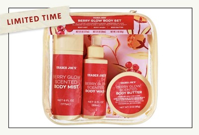 Trader Joe's Berry Glow Body Set-Body Mist 6 oz/Body Wash 3 oz/Body Butter 3oz