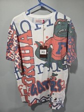 NWT Florida Gators All Over Print Mitchell & Ness Shirt Size LARGE AOP