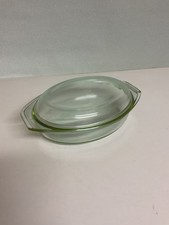 DDR Saale Glas Auflaufform Oval D 30cm mit Deckel FEUERFEST Backform Bräter TOP