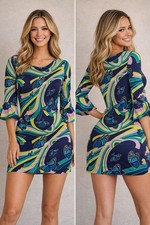 Tori Richard Honolulu Butterfly Half Sleeve BOHO Pockets Dress NWT Sold Out MED