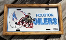 Houston Oilers Texans Football Bar Man Cave Retro Advertising Clock Sign