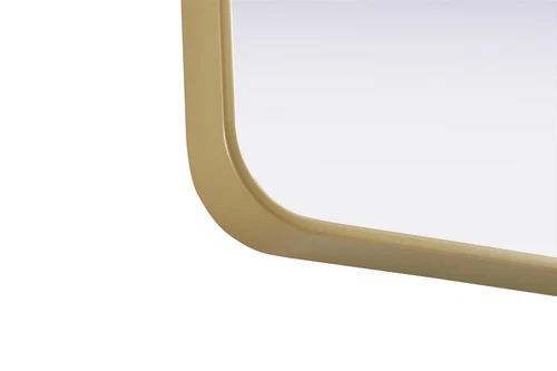 Elegant Decor Contour Metal Square Mirror 24X24" Brass - Picture 6 of 7