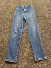 Vintage Wrangler Women's Jeans Size 9/10X34 Blue Denim 27X34 High Rise Mom USA