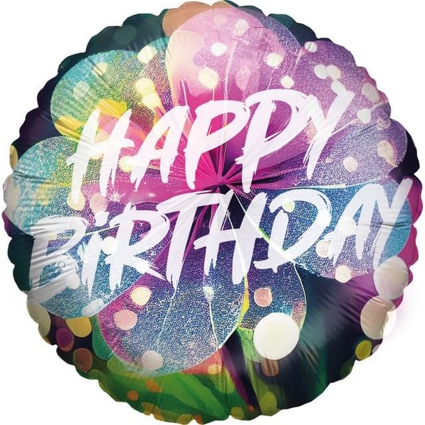 Folienballon Happy Birthday Blume 45Cm Helium Party Deko Geburtstag Luftballon-image