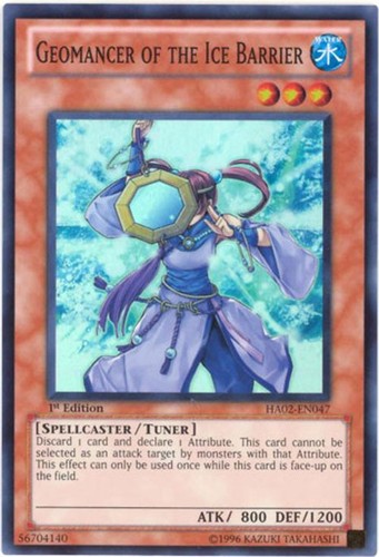 Yu-Gi-Oh Card - HA02-EN047 - GEOMANCER OF THE ICE BARRIER (super rare holo) NM/M - Picture 1 of 1
