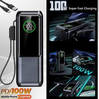 Kovol 100W Power Bank USB Typ C PD AFC Handy Laptop Externer Ladegerät 200000mAh