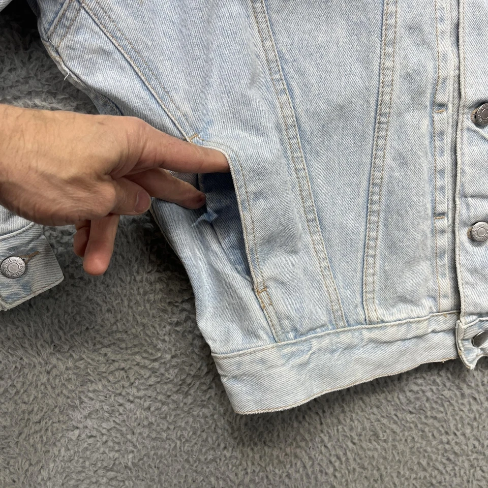 VTG Guess Georges Marciand Denim Jacket Mens Medium Light Wash Trucker USA 80s - Image 4 of 4