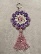 Handmade Crochet Flower Keychain
