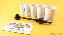 Drill Hog® Bi Metal Cobalt Hole Saw Kit Hole Cutter Set HI-Moly M7 Holesaw 7 Pc 