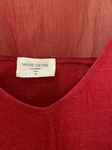 Maglietta top canotta lino seta rosso Marie Sixtine tg M - Foto 3 di 3
