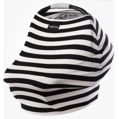 Milk Snob Original Multi-Use Carseat and Nursing Cover Black and White Stripe