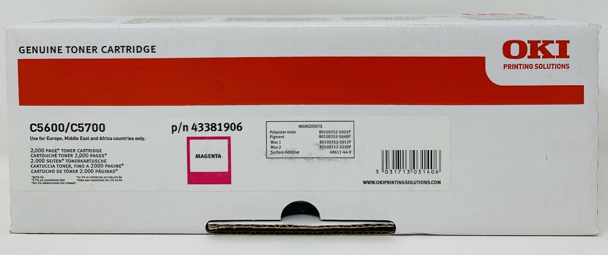 Oki 43381906 Original Magenta Toner for Oki C5600n / C5600dn